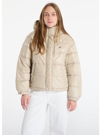 μπουφάν calvin klein jeans shine puffer jacket brown m σε προσφορά