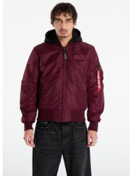 μπουφάν alpha industries ma-1 zip hood backprint dark cherry l