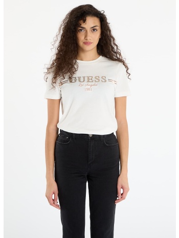 μπλουζάκι guess bibia ss t-shirt cream m σε προσφορά