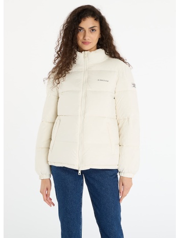 μπουφάν guess jeans reg lenght puffer cream xs σε προσφορά
