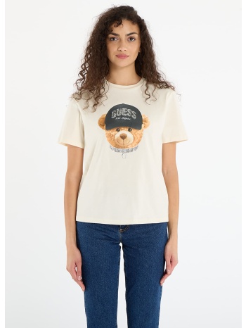 μπλουζάκι guess teddy bear hat ss t-shirt beige s σε προσφορά