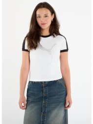 μπλουζάκι puma x fenty t7 slim tee puma white s