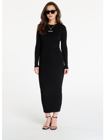 guess flaminia ls cn ribbed dress sw black m σε προσφορά
