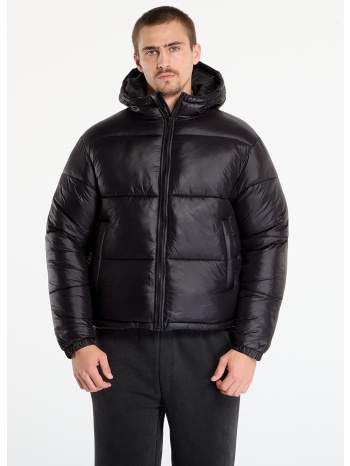 μπουφάν urban classics shiny puffer jacket with hood black σε προσφορά