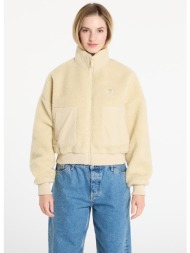 μπουφάν karl kani og crop teddy bomber jacket beige m