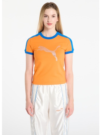 t-shirt puma x fenty t7 slim tee rickie orange s
