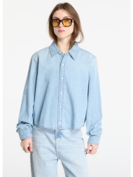 πουκάμισο calvin klein jeans cropped ls shirt blue xs
