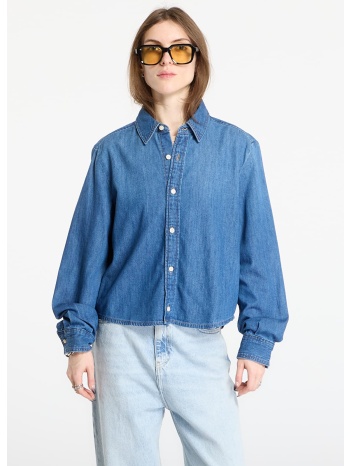 πουκάμισο calvin klein jeans cropped ls shirt blue m σε προσφορά