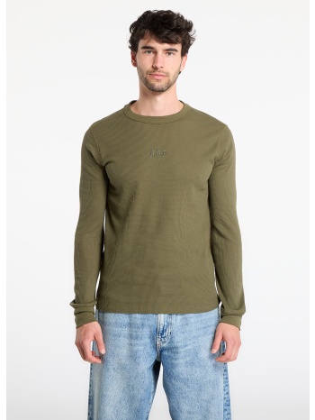 t-shirt gap ls waffle mini logo crew tee army green xl σε προσφορά