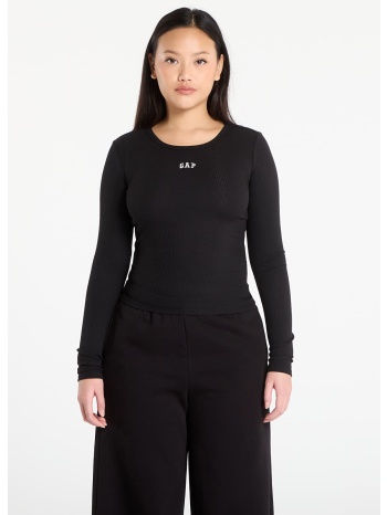 t-shirt gap ribbed logo t-shirt black xs σε προσφορά
