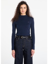 t-shirt tommy hilfiger slim cody mock-neck ls dark night navy l