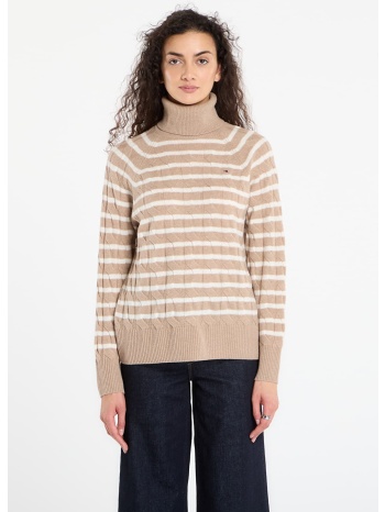 πουλόβερ tommy hilfiger soft wool cable roll-neck ls σε προσφορά