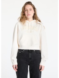 φούτερ tommy jeans boxy crop varsity hoodie white l