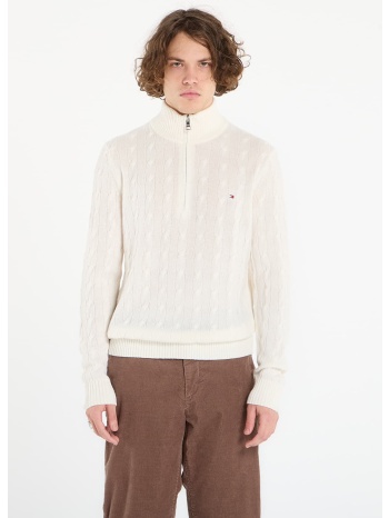 πουλόβερ tommy hilfiger lambswool blend cable zip mock σε προσφορά