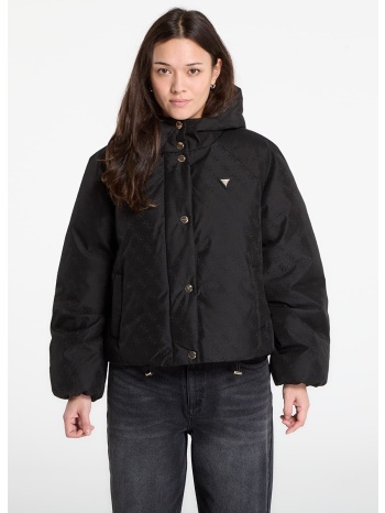 μπουφάν guess 4g boxy puffer jacket jacquard jblk mon l σε προσφορά