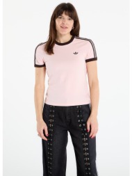 t-shirt adidas 3 stripes slim t-shirt sandy pink/ white l