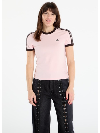 t-shirt adidas 3 stripes slim t-shirt sandy pink/ white l σε προσφορά