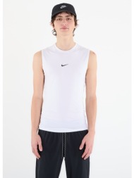 nike pro men`s dri-fit tight sleeveless fitness top white/ black m