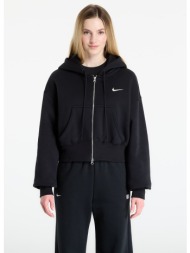 φούτερ nike sportswear phoenix fleece women`s loose full-zip cropped hoodie black/ sail xl