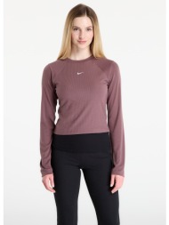 t-shirt nike sportswear chill knit women`s tight long-sleeve ribbed top tattoo/ sail xs