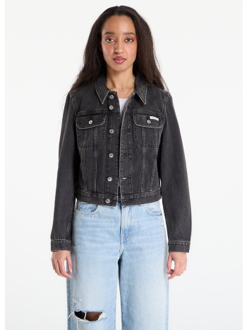 μπουφάν calvin klein jeans cropped 90s denim jacket black l