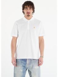 t-shirt carhartt wip s/s chase pique polo unisex white/ gold s