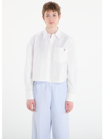 πουκάμισο calvin klein jeans cotton poplin cropped shirt σε προσφορά