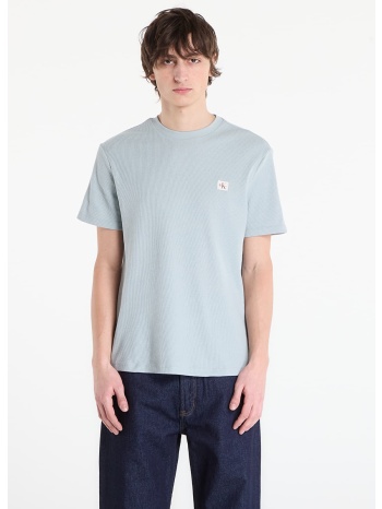 t-shirt calvin klein jeans ss waffle badge crew tee gray l σε προσφορά