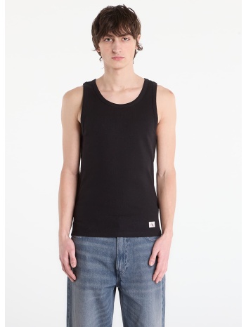 calvin klein jeans 2x2 rib badge tank black l σε προσφορά