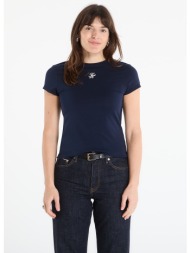 t-shirt tommy hilfiger script slim ss tee dark night navy xs