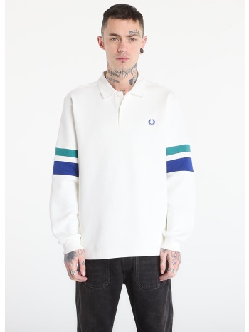 φούτερ fred perry tipped sleeve collared sweat snow white l σε προσφορά