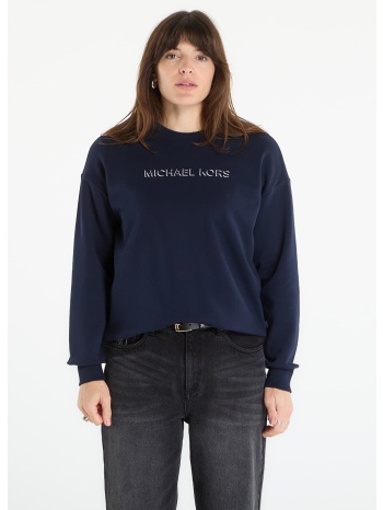 φούτερ michael kors mk shdw embssed logo crew midnight blue σε προσφορά