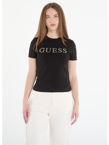 t-shirt guess octavia rn ss t-shirt jet black l σε προσφορά
