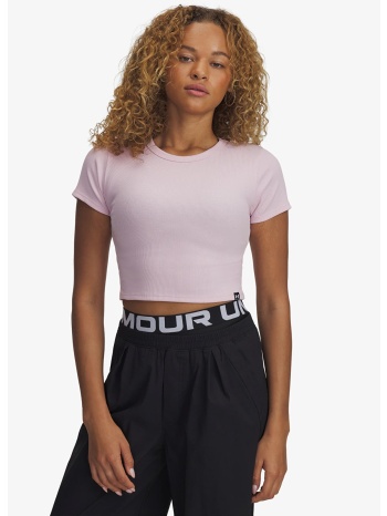 t-shirt under armour rival rib baby tee pink l σε προσφορά