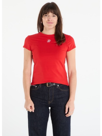 t-shirt tommy hilfiger script slim ss tee fireworks s σε προσφορά