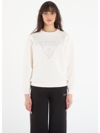 φούτερ guess jeans cn triangle studs sweatshirt cream white σε προσφορά