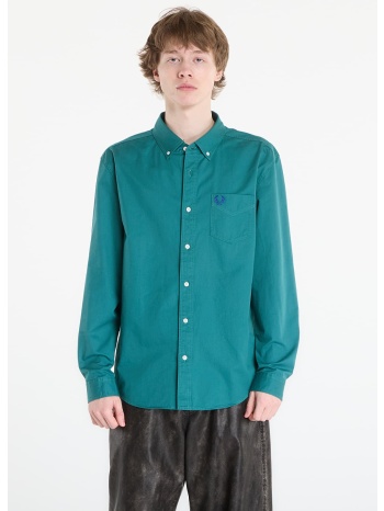 πουκάμισο fred perry relaxed washed twill shirt deep mint l σε προσφορά