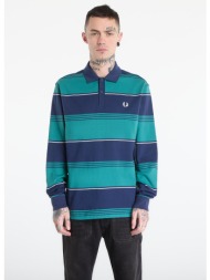 t-shirt fred perry heavyweight striped polo shirt tennis blue m