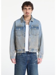 μπουφάν obey base trucker jacket heavy vintage light indigo xl