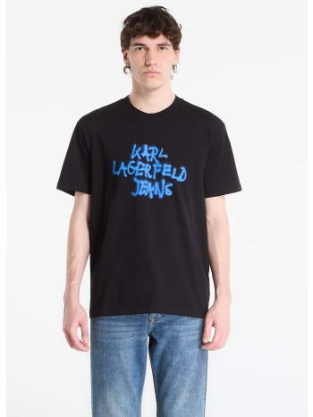 t-shirt karl lagerfeld jeans reg ss graffiti tee black m σε προσφορά