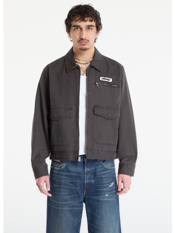 μπουφάν obey walter work jacket black faded wash l