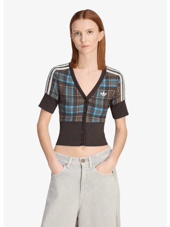 t-shirt adidas v-neck check multicolor s