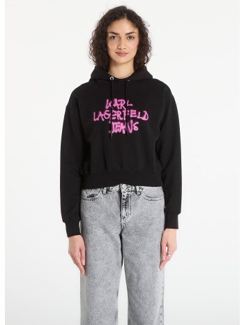 φούτερ karl lagerfeld jeans reg graffiti hoodie black s σε προσφορά