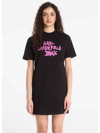 φόρεμα karl lagerfeld jeans graffiti tee dress black s σε προσφορά