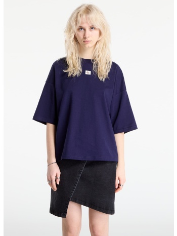 t-shirt calvin klein jeans ss woven label overs tee purple s