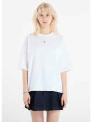 t-shirt calvin klein jeans ss woven label overs tee white xs