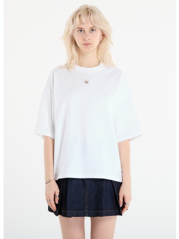 t-shirt calvin klein jeans ss woven label overs tee white xs