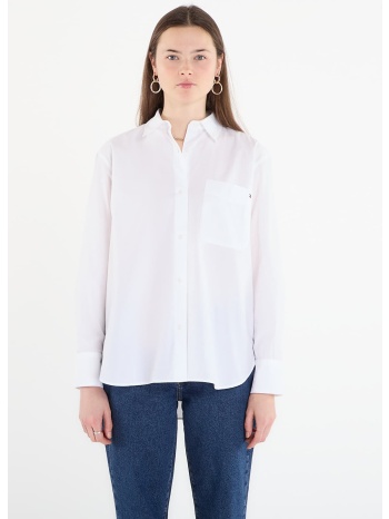 πουκάμισο tommy hilfiger ess poplin easy fit shirt optic