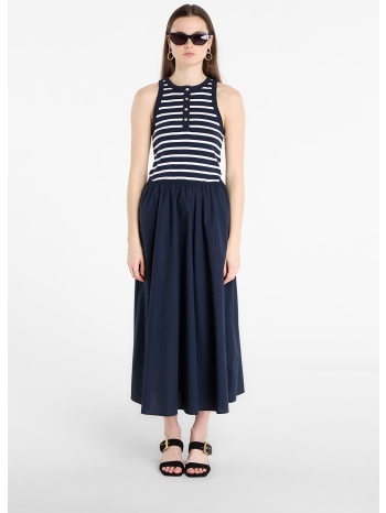 φόρεμα tommy hilfiger gold button poplin mix dress breton