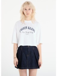 t-shirt calvin klein jeans ss cropped boxy heri tee white l